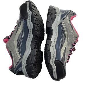 Brahma Leather Hiking Shoes Womens 6.5 ASTM Steel Toes Safety Grey Pink Low Work